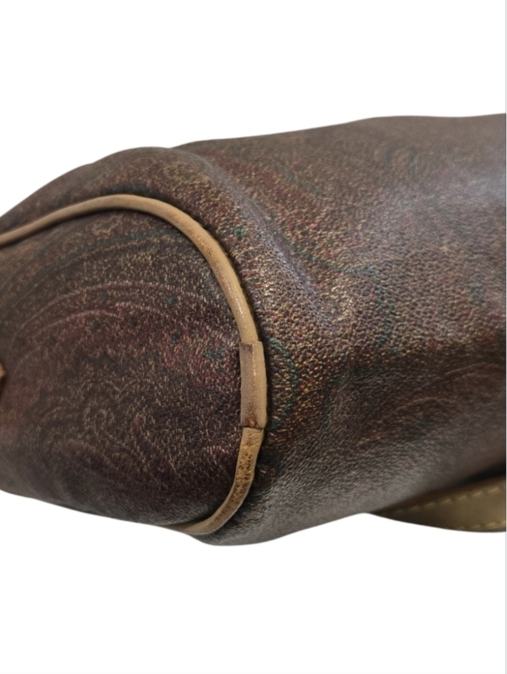 Etro Milano Authentic Paisley-Embossed Brown Leather Shoulder Bag With Dust Bag - Picture 6 of 13